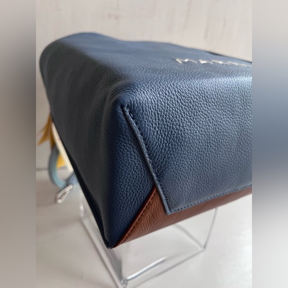 MARNI Museo Small Leather Tote Bag- Opal Cigar Light Blue - Picture 9 of 12